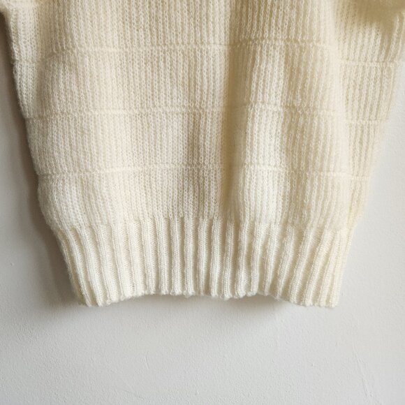 Oliver Paris Vintage Cream Open Front Knit Vest – Sz L (oversized) - Picture 10 of 13